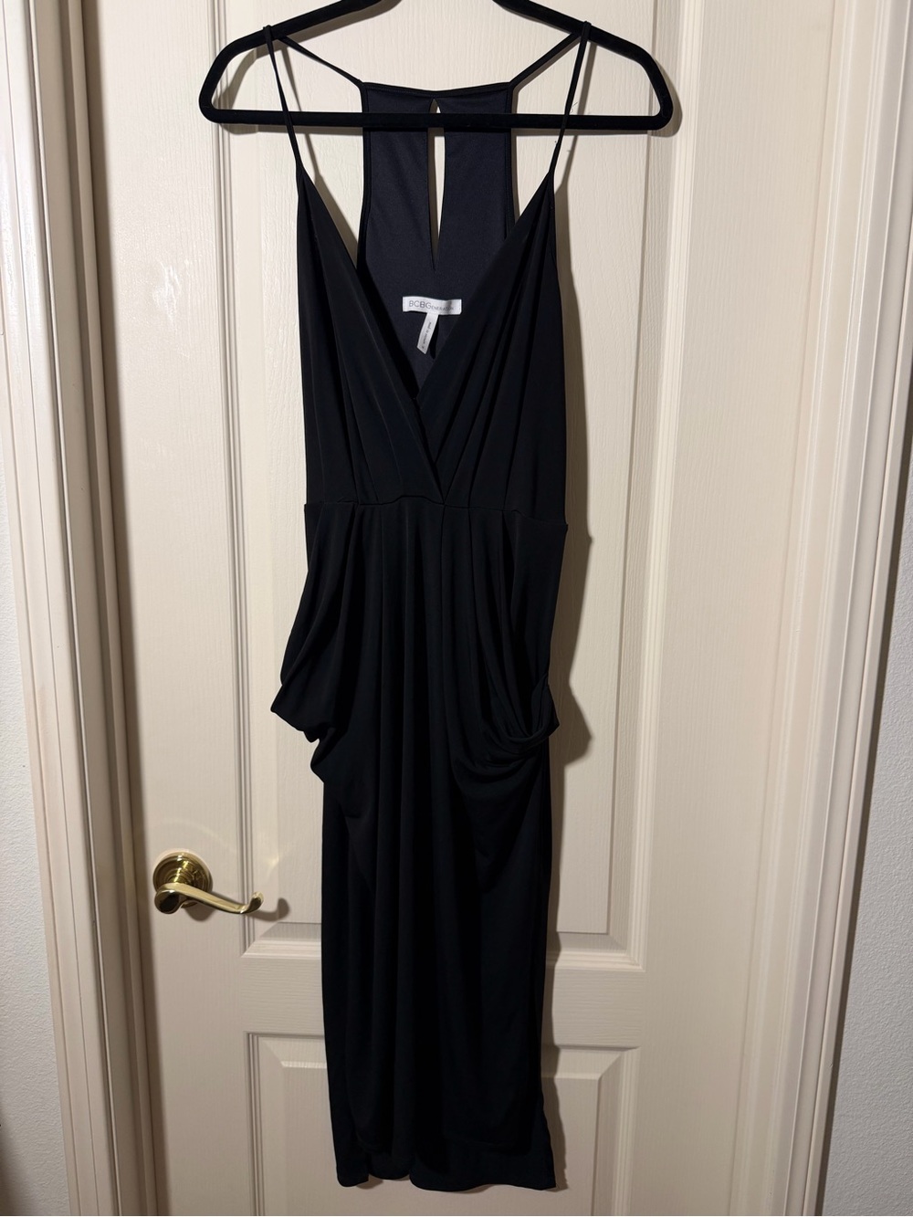 Black Sleeveless Draped Evening Dress - , Women Dresses